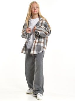 Брюки для девочки палаццо 22-8027 кофе - Mini maxi фото 24