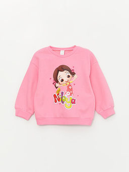 Bisiklet Yaka Uzun Kollu Niloya Bask?l? K?z Bebek Sweatshirt ve E?ofman Alt - Waikiki фото 2