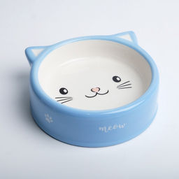 Миска керамическая Голова кота 150 мл - 12.512.54 см, голубая/белая - Пижон фото 3