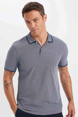 Slim Fit Dar Kesim K?sa Kollu Pamuklu Polo Tisort - Defacto фото 2