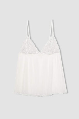 Fall in Love Y?lbas? Temal? Triangle Dantelli K?rm?z? Ust - Defacto фото 4