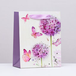 Цена за 2 шт. Пакет подарочный ламинированный вертикальный Цветочные шары, 18?23?10 см