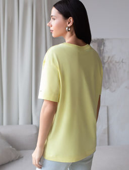 Свободная футболка с принтом из премиального хлопка с эастаном - Vilatte фото 3