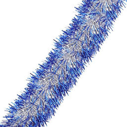 Цена за 10 шт. Мишура 2м 9см "Серебряный блеск" синий