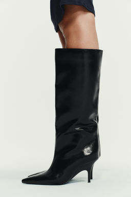 KITTEN HEEL KNEE-HIGH BOOTS