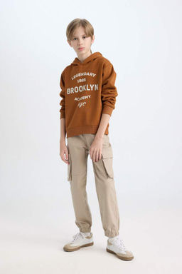 Толстовка из плотной ткани с капюшоном стандартной посадки для мальчиков - Defacto фото 2