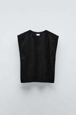 PLAIN T-SHIRT WITH TAB - Zara фото 4