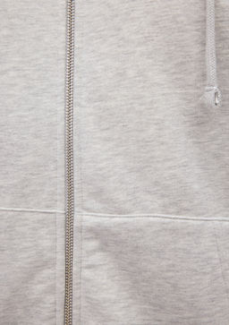 S?rt Bask?l? Kapusonlu Gri Sweatshirt - Mavi фото 7