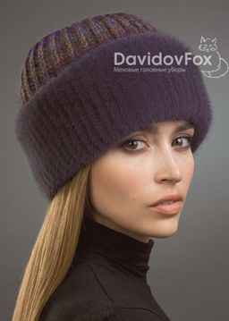 ВИДЕООБЗОР шапка Адель норка трикотаж байкал меланж