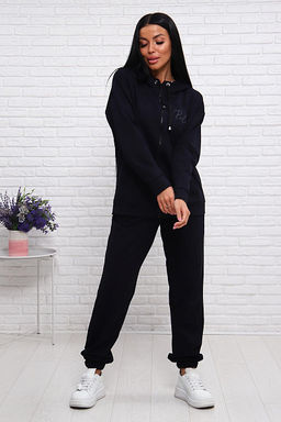 Костюм с брюками, футер с лайкрой 2-х нитка (00907, темно-синий) - Плиона фото 8