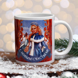 Кружка С Новым Годом! Дед Мороз, Снегурочка, 320 мл - Дарим Красиво фото 3