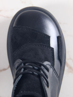 Ботинки 305.927bl.Черный черная замша/байка