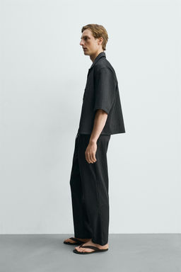 CAMISA RELAXED FIT JACQUARD CUADROS / Negro - Zara фото 4