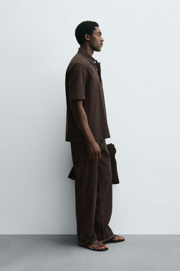 LYOCELL/COTTON POLO SHIRT - Zara фото 4