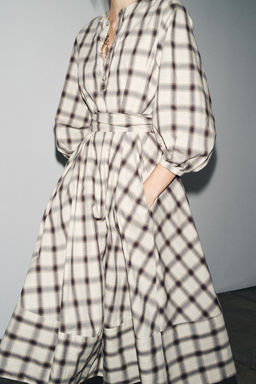 ZW COLLECTION CHECK SHIRT DRESS - Zara фото 5