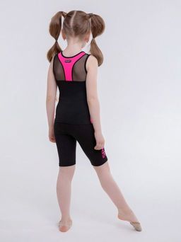 7067 Топ-майка из хлопка со вставками из бифлекса и сетки Chersa  фото 4