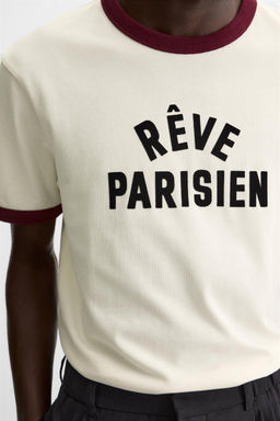 T-SHIRT WITH CONTRASTING RIBBED TRIMS - Zara фото 5