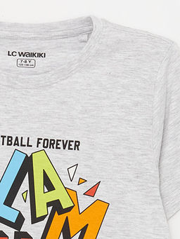 Bisiklet Yaka Bask?l? K?sa Kollu Erkek ?ocuk ?ortlu Pijama Tak?m? - Waikiki фото 3