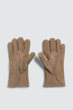 CONTRAST LEATHER GLOVES - Zara фото 4