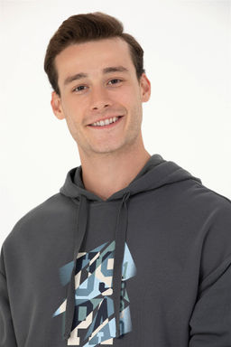 U. S. Polo Assn Мужская толстовка оверсайз с капюшоном антрацитового цвета - U.s. polo assn фото 9