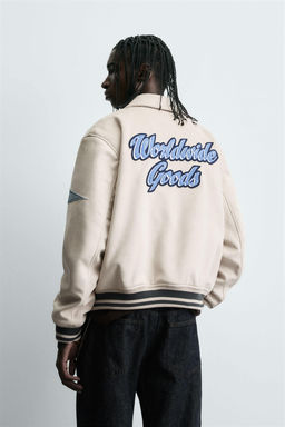 FAUX SUEDE JACKET WITH PATCH AND EMBROIDERY DETAIL - Zara фото 3