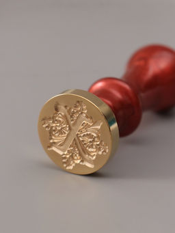 Печать для сургуча с пластиковой ручкой «Буква X на вензеле», 2.5×2.5×6.3 см