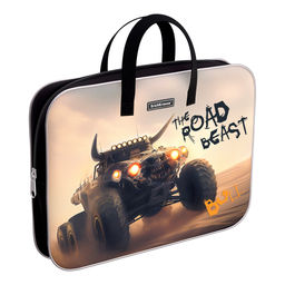 Цена за 1 шт. Папка текстильная на молнии ErichKrause с ручками Road Beast, A4+
