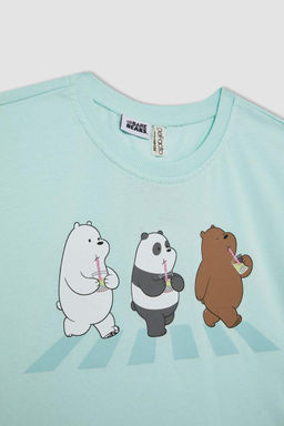 Футболка We Bare Bears с круглым вырезом и короткими рукавами для девочек - Defacto фото 8
