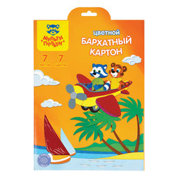 Набор бархатного картона Мульти-Пульти А4 7л., 7цв. (КБ7А4_11089) в папке
