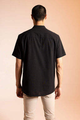 Рубашка из 100 % хлопка с короткими рукавами и воротником-поло обычного кроя - Defacto фото 6