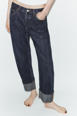 JEANS TRF RECTOS FOLD UP TIRO MEDIO / ?ndigo oscuro - Zara фото 2