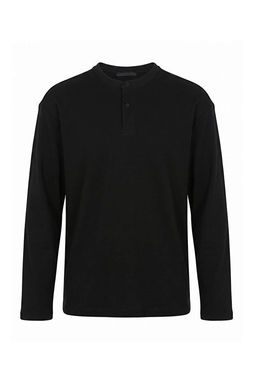 Siyah D___k Omuz Regular Wardrobe Essentials D__meli _nterlok Uzun Kol T-Shirt TMNAW27TS00003