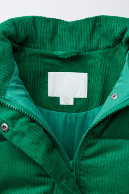 EMBROIDERED TEXT CORDUROY PUFFER JACKET - Zara фото 7