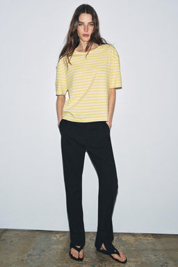 CAMISETA MANGA CORTA RAYAS / Amarillo - Zara фото 11