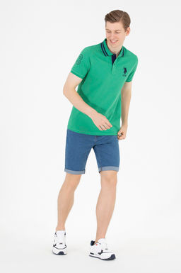 Мужская зеленая футболка с воротником поло Basic - U.s. polo assn фото 3