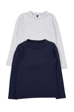 Lacivert*001 K?z Cocuk Duz Basic Bisiklet Yaka Pamuklu Orme T-Shirt TKDAW25TS00000 - Trendyolmilla фото 19