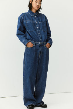 Pantalon denim de corte holgado