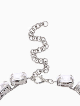 Чокер-колье Сияние соло, цвет белый в серебре, 36 см