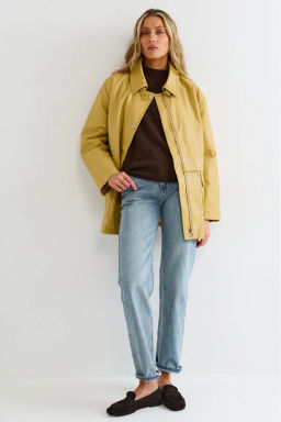 Утепленная парка из эко-кожи Soft Yellow - Erist store фото 2