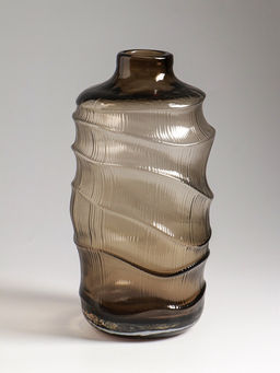 Ваза «Тонье», 28×14 см, стекло, серо-коричневая