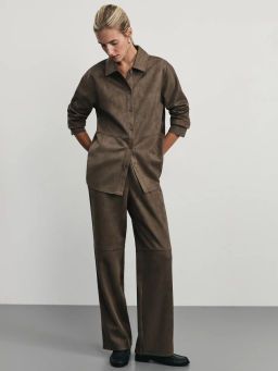 Прямые брюки из искусственной замши / Zarina