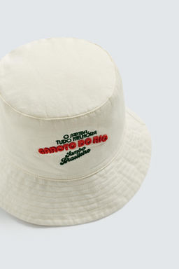CONTRAST EMBROIDERY BUCKET HAT - Zara фото 6