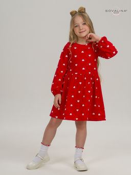 Платье Моана белые сердца на красном - Sovalina фото 9