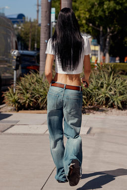 JEANS TRF FLARE ROTOS TIRO MEDIO / Azul - Zara фото 12