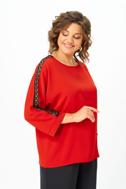 Блуза Rumoda 2274 красный дл. р.  фото 4
