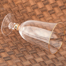 Жаклин Бокал стеклянный 550мл, д10см, h18см, тонкостенное, прозрачное стекло, отводка золотом (Китай) Цена указана за штуку. В коробке 4 штуки. - Домашняя мода фото 6