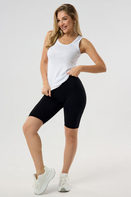 Майка базовая в рубчик белая