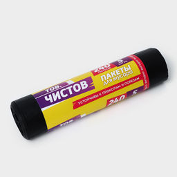 Мешки для мусора Тов.Чистов, 240 л, 90140 см, 38 мкм, ПВД, 5 шт, цвет чёрный - Simaland фото 3