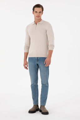 Erkek Slim Fit Yar_m Fermuarl_ Ta_ Melanj Basic Kazak - U.s. polo assn фото 4
