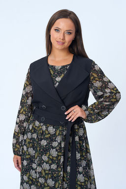 Костюм Liona Style 813 черный с белыми цветами  фото 3